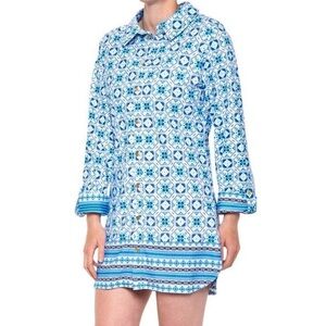 Aqua et Sol UPF Coverup Shirt Dress Women’s Size XL Button Front Smooth Knit